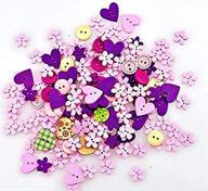 🎀 100pcs small pink purple wooden craft buttons, assorted designs, 2-hole sewing buttons, compatible for diy scrapbooking craft decoration - mixed sizes and styles (christmas pink & purple) logo