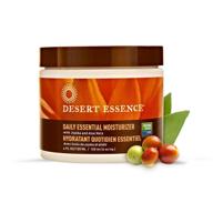 🌵 desert essence daily essential facial moisturizer: 4 fl oz - natural jojoba oil & aloe vera - acne prevention - soft, radiant skin - geranium fragrance - normal skin logo