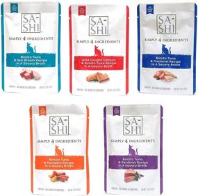 img 4 attached to 🐱 Grain-Free Wet Cat Food Pouches - Sa-Shi, 1.76 oz, Assorted Flavors