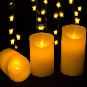 img 1 attached to 🕯️ Ewalkor Flameless Candles Flickering: Real Wax Electric LED Pillar Candles with Remote and Timer - 3-Pack Ivory Set (4", 5", 6") Battery Operated for Decoration & Christmas Halloween Gift