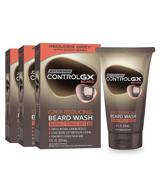 🧔 just for men control gx beard wash shampoo, gradual grey reduction, colors mustache and beard, enhances facial hair softness and fullness, 4 fl oz - pack of 3 logo