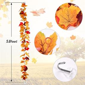 img 1 attached to 🍁 Enhance Your Home Décor with 2 Pack Lapogy Fall Maple Leaves Garland – 5.8ft Artificial Autumn Foliage Decoration for Indoor/Outdoor Spaces and Various Occasions: Home, Wedding, Thanksgiving, Halloween, Christmas Party