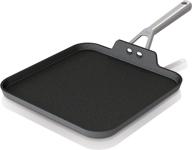 ninja c30628 11-inch square griddle pan foodi neverstick premium hard-anodized - nonstick cooking surface - slate grey - 11 inch logo