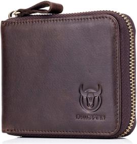 img 4 attached to Genuine Leather Zipper Blocking Wallets Men's Accessories