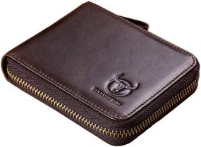 img 1 attached to Genuine Leather Zipper Blocking Wallets Men's Accessories