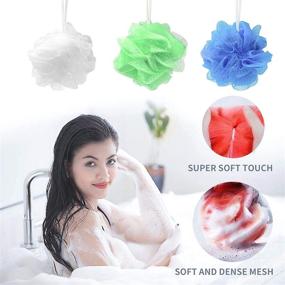 img 1 attached to 🧽 Star Brand 60g Bath Sponge Set - 6 Count, Heavy Bath Mesh Pouf with Suction Cup | Large Shower Sponge and Loofah Set | Bathing Exfoliator and Body Scrubber | 6 Pieces, 6 Colors