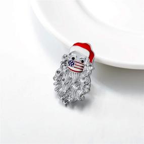 img 3 attached to 🧚 AOBOCO 925 Sterling Silver Fairy Girl Angel/Santa Claus Face Mask Brooch Scarf Pin: Stunning Enamel Lapel Pin for Women & Girls, Perfect Holiday Accessory Promoting Social Distancing