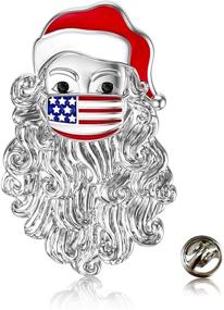 img 4 attached to 🧚 AOBOCO 925 Sterling Silver Fairy Girl Angel/Santa Claus Face Mask Brooch Scarf Pin: Stunning Enamel Lapel Pin for Women & Girls, Perfect Holiday Accessory Promoting Social Distancing