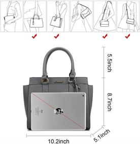 img 2 attached to Chic Leather Women's Handbags: Satchel Shoulder Style, Wallets & Totes