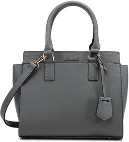 img 4 attached to Chic Leather Women's Handbags: Satchel Shoulder Style, Wallets & Totes