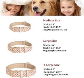 img 1 attached to 🐶 Premium Poohoo Leather Dog Collar: Soft, Breathable, and Heavy Duty - Lovely Bone Pattern, Brass Hardware, Rust-Proof - Ideal for Medium to X-Large Dogs (Large, Beige)