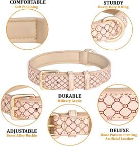 img 3 attached to 🐶 Premium Poohoo Leather Dog Collar: Soft, Breathable, and Heavy Duty - Lovely Bone Pattern, Brass Hardware, Rust-Proof - Ideal for Medium to X-Large Dogs (Large, Beige)