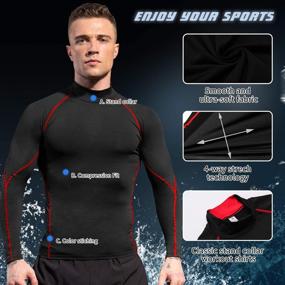 img 2 attached to Compression Athletic Workout Undershirts Baselayers Sports & Fitness in Team Sports