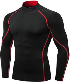 img 4 attached to Compression Athletic Workout Undershirts Baselayers Sports & Fitness in Team Sports