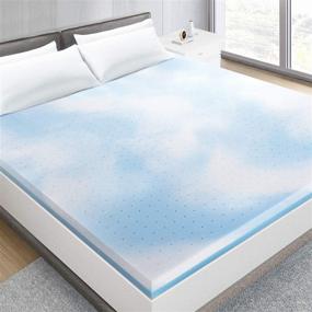 img 4 attached to Enhance Your Sleep with BedStory 4 Inch Memory Foam Mattress Topper Queen, Gel Swirl Foam Bed Toppers - Pressure Relieving & Ventilated Mattress Pad