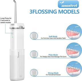img 2 attached to 🦷 Wireless Water Flosser for Teeth by YUNERFEEL - Telescopic Water Tank, Portable Rechargeable Oral Irrigator, IPX8 Waterproof, 3 Modes Water Flosser for Teeth, Braces, Bridges Care