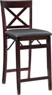 🪑 brown linon triena x back folding counter stool logo