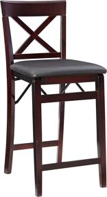 img 4 attached to 🪑 Brown Linon Triena X Back Folding Counter Stool