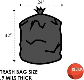 img 2 attached to 🗑️ Resilia BTG-32 Heavy Duty Plastic Trash Bags - Garbage Can Liners for Kitchen and Home Use - Cleaning Supplies - Black - 10 Gallon - 24x32 Inches - 250 Bag Bundle