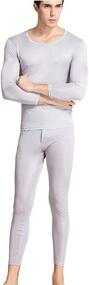 img 3 attached to METWAY Men's Silk Long Underwear, 2pc Thermal Long Johns Set