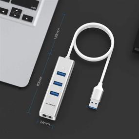 img 2 attached to 💻 LENTION Ultra Slim USB 3.0 Hub with Gigabit Ethernet Adapter for MacBook Air/Pro (Previous Generation), iMac, Surface, Chromebook, and More Type A Laptops - Silver (CB-H23s-0.5M)