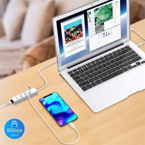 img 1 attached to 💻 LENTION Ultra Slim USB 3.0 Hub with Gigabit Ethernet Adapter for MacBook Air/Pro (Previous Generation), iMac, Surface, Chromebook, and More Type A Laptops - Silver (CB-H23s-0.5M)