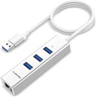 💻 lention ultra slim usb 3.0 hub with gigabit ethernet adapter for macbook air/pro (previous generation), imac, surface, chromebook, and more type a laptops - silver (cb-h23s-0.5m) logo