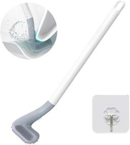 img 3 attached to 🧼 Silicone Toilet Brush Set with Anti-Slip Handle - Shop Again Golf Bowl Cleaner for Deep Cleaning in Bathroom, Wall-Mounted Scrubber and Holder