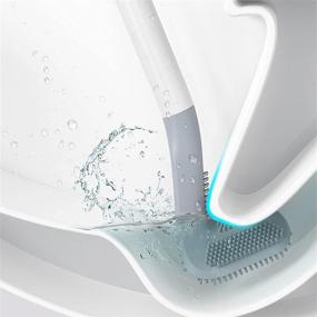 img 2 attached to 🧼 Silicone Toilet Brush Set with Anti-Slip Handle - Shop Again Golf Bowl Cleaner for Deep Cleaning in Bathroom, Wall-Mounted Scrubber and Holder