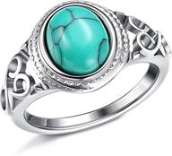 💍 stunning sailimue turquoise rings for women- vintage bohemian hollow band rings in stainless steel- perfect for birthdays, engagements, and parties- available in us sizes 6-11 logo