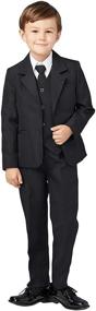 img 3 attached to 👔 Classy and Comfortable: Avery Hill 5 Piece 2 Button Full Back Boys' Suit Set