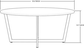 img 1 attached to Kiimeey Round Coffee Table: Modern Black Industrial Design for Living and Dining Rooms (35.4in, Espresso)