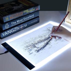 img 2 attached to 💡 A4 Adjustable Brightness Light Table for Tracing, Artcraft Light Box Portable Light Pad for Drawing, Diamond Painting, Weeding Vinyl, Streaming, Sketching, Animation, Stenciling