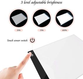 img 1 attached to 💡 A4 Adjustable Brightness Light Table for Tracing, Artcraft Light Box Portable Light Pad for Drawing, Diamond Painting, Weeding Vinyl, Streaming, Sketching, Animation, Stenciling