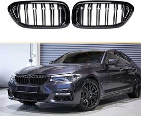 img 4 attached to 🔥 Qitian Gloss Black ABS Front Kidney Grille Grill for BMW 5 Series G30 G31 F90 (M5) - 2017-2019 Only