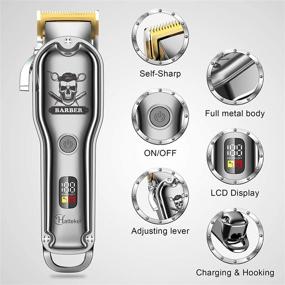 img 3 attached to 💇 Hatteker Hair Cutting Kit Pro: Men's Professional Barber Clippers | IPX7 Waterproof Cordless Beard Trimmer & Hair Trimmer