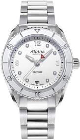 img 1 attached to ⌚ Alpina Women's Swiss Quartz Sport Watch - Stainless Steel Strap, Silver, Model AL-240SD3C6B: A Stunning Timepiece for Active Women