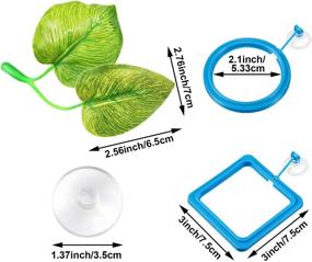 img 3 attached to 🐠 Enhance Your Aquarium Experience with the 4-Piece Fish Feeding Set: Floating Food Feeder, Ring, Spawning Bed, and Leaf Pad for Betta Fish