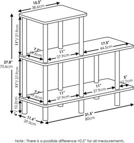 img 3 attached to 📚 Furinno Turn-N-Tube 3-Tier Cube Ladder Shelf: Stylish Espresso/Black Organizer