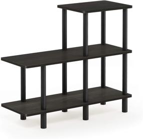 img 2 attached to 📚 Furinno Turn-N-Tube 3-Tier Cube Ladder Shelf: Stylish Espresso/Black Organizer