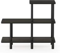 📚 furinno turn-n-tube 3-tier cube ladder shelf: stylish espresso/black organizer logo