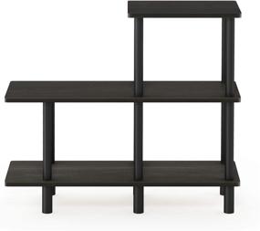 img 4 attached to 📚 Furinno Turn-N-Tube 3-Tier Cube Ladder Shelf: Stylish Espresso/Black Organizer