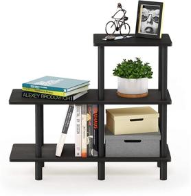 img 1 attached to 📚 Furinno Turn-N-Tube 3-Tier Cube Ladder Shelf: Stylish Espresso/Black Organizer