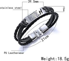 img 2 attached to COMTRUDE to My Grandson Bracelets: Stainless Steel Leather Wristband for Inspiration & Love, Perfect Grandson Gift from Grandma