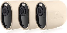 img 4 attached to 📷 3-Pack Beige Protective Silicone Skins for Arlo Ultra/Ultra 2, Arlo Pro 3/Pro 4 – Accessorize and Safeguard Your Arlo Camera (NOT Compatible with Arlo Essential Spotlight)