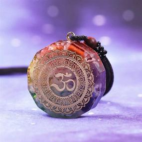 img 1 attached to Experience Chakra Healing Energy with 🧘 Our Luminous Orgonite Pendant Om Symbol Necklace