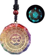 experience chakra healing energy with 🧘 our luminous orgonite pendant om symbol necklace logo
