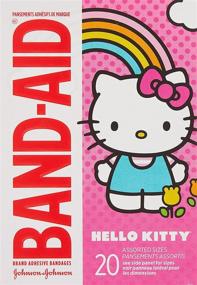 img 4 attached to Пластырь Band-Aid Brand с клеевым слоем, Hello Kitty, 20 штук (3 упаковки) - Милый и надежный средство первой помощи