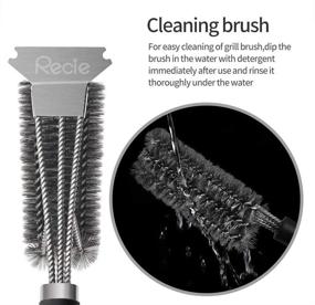 img 2 attached to 🔥 Premium Recie Grill Brush and Scraper: 18 Inch Extra Strong BBQ Cleaning Brush with Safe Stainless Steel Wire Bristles - Ideal BBQ Accessories for Grilling Grates on Gas and Charcoal