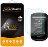 3 pack of supershieldz tempered glass screen protectors for garmin edge 530 and edge 830 - 0.33mm thickness, anti-scratch, bubble-free installation logo